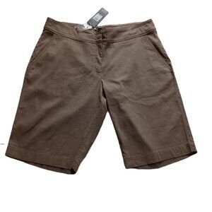 Eileen Fisher Tan Classic Walking Shorts Linen Blend Women’s Size 14 NWT